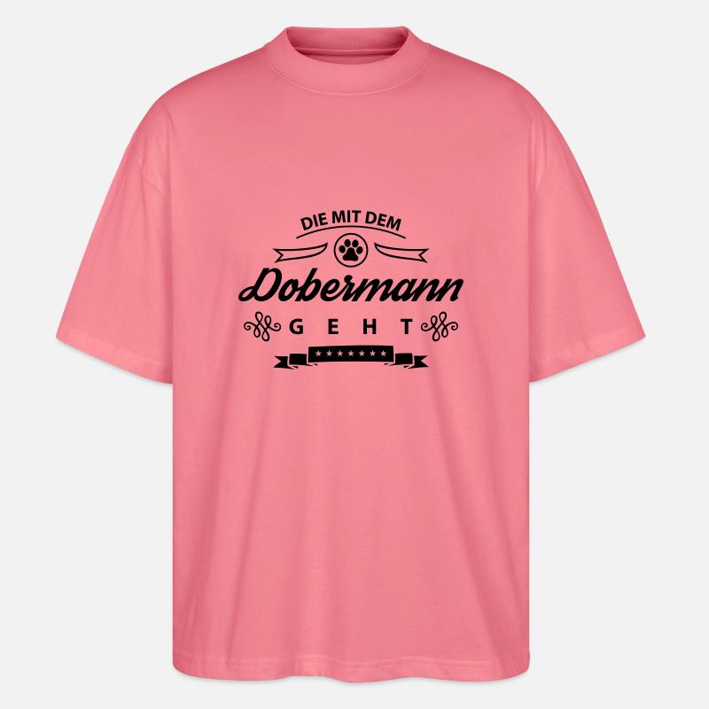 dobermann mit dem geht - Stanley/Stella Oversized Unisex Bio T-Shirt Blaster 2.0 - Pink 