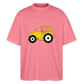 Tracteur jaune - T-shirt bio Blaster 2.0 coupe oversize Stanley/Stella Unisexe - rose  - Devant - Alina (178cm) & Michal (187cm)