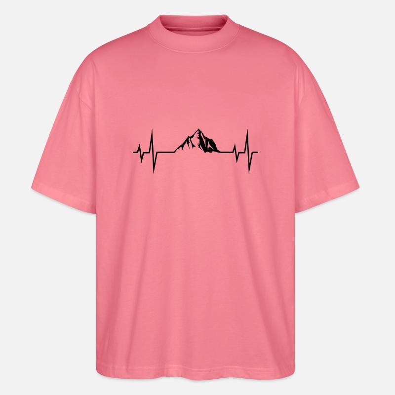 mountains puls ekg - Stanley/Stella Oversized Unisex Bio T-Shirt Blaster 2.0 - Pink 