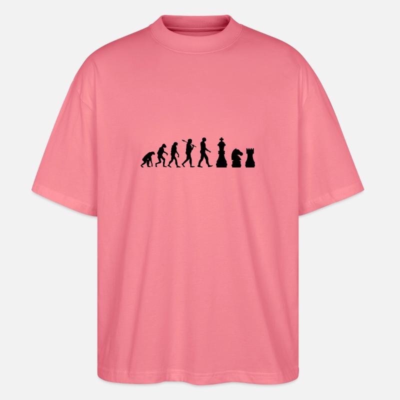 Schachfiguren Evolution Schach Geschenk - Stanley/Stella Oversized Unisex Bio T-Shirt Blaster 2.0 - Pink 