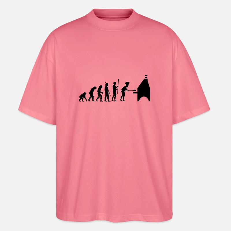 evolution pizza - Stanley/Stella Oversized Unisex Organic T-shirt Blaster 2.0 - pink joy 