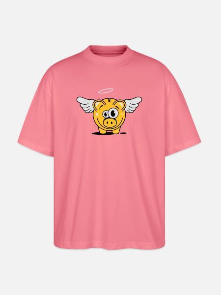 Sparschwein mit Flügel und Heiligenschein - Stanley/Stella Oversized Unisex Bio T-Shirt Blaster 2.0 - Pink 