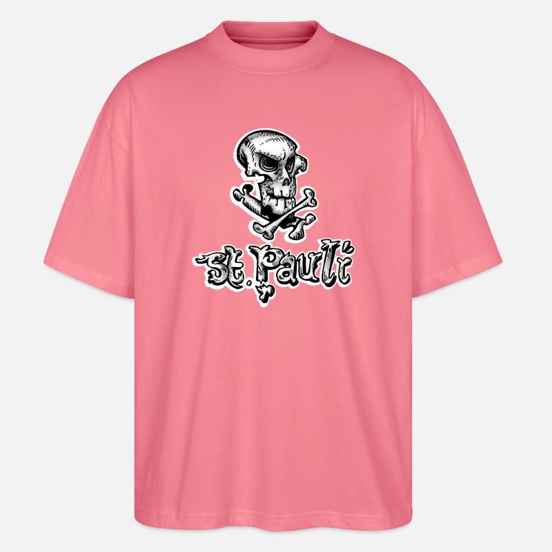 St Pauli Skull Graffiti - Stanley/Stella Oversized Unisex Bio T-Shirt Blaster 2.0 - Pink 