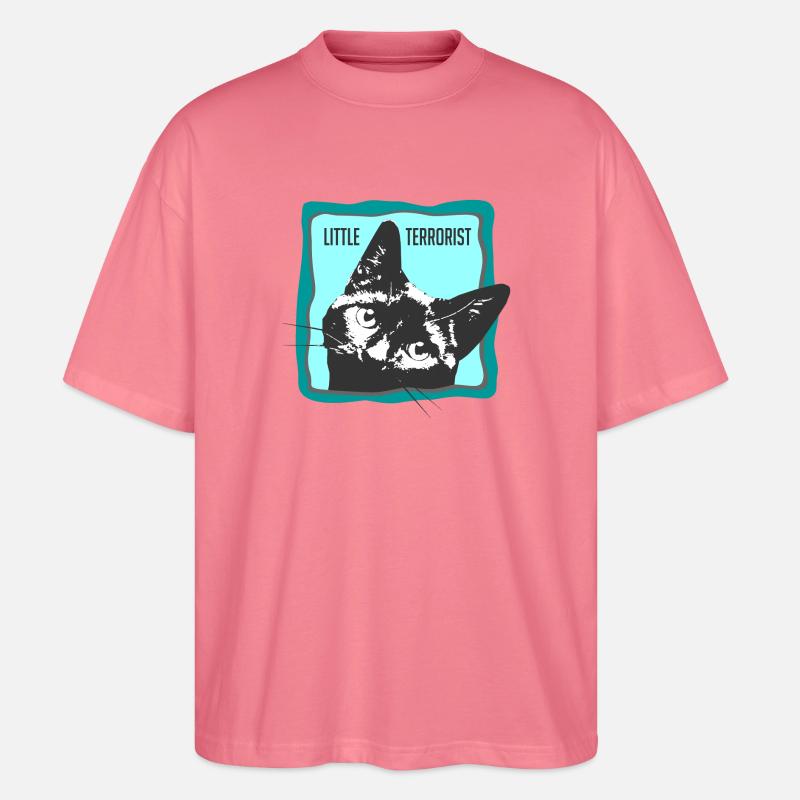 Katzenporträt mit Slogans - Stanley/Stella Oversized Unisex Bio T-Shirt Blaster 2.0 - Pink 
