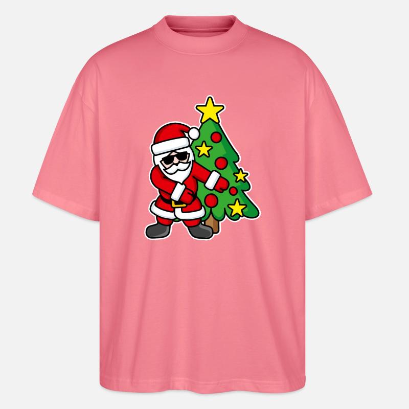 Weihnachtsmann-Weihnachtsbaum FLOSS DANCE FLOSSING - Stanley/Stella Oversized Unisex Bio T-Shirt Blaster 2.0 - Pink 