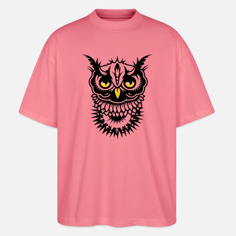Gesicht einer Eule - Stanley/Stella Oversized Unisex Bio T-Shirt Blaster 2.0 - Pink 