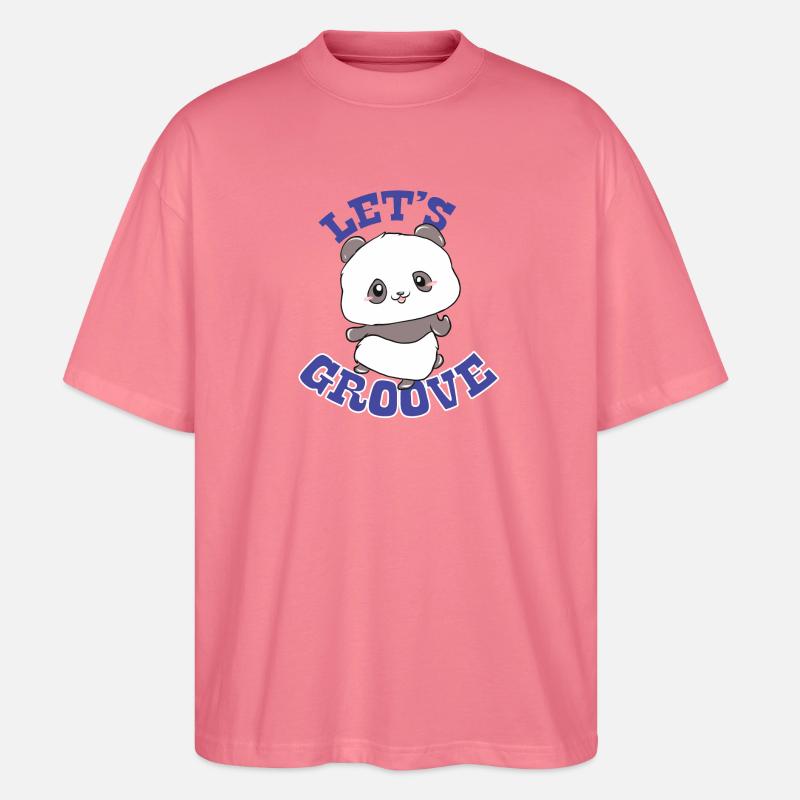 Panda - Lass Grooven - Stanley/Stella Oversized Unisex Bio T-Shirt Blaster 2.0 - Pink 