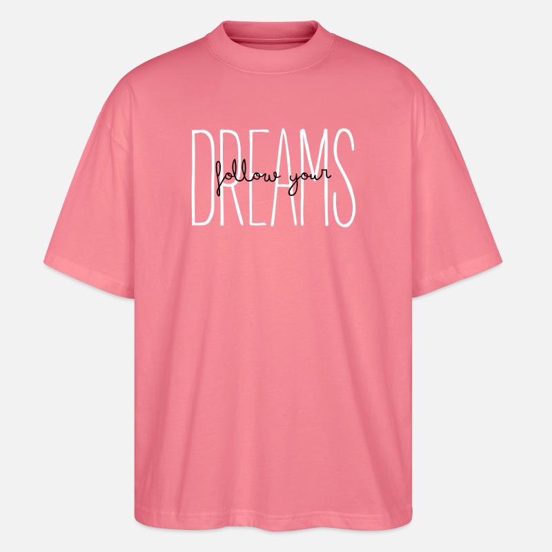 Devis Dreams Typographie - T-shirt bio Blaster 2.0 coupe oversize Stanley/Stella Unisexe - rose 