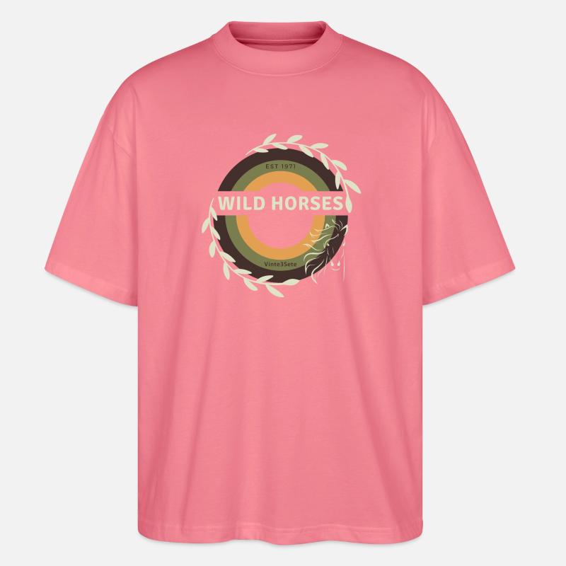 Wilde Pferde - Stanley/Stella Oversized Unisex Bio T-Shirt Blaster 2.0 - Pink 