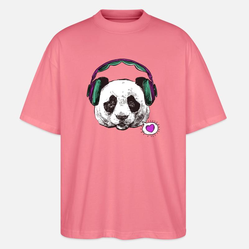 Panda grossesse - T-shirt bio Blaster 2.0 coupe oversize Stanley/Stella Unisexe - rose 