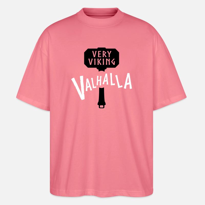 Walhalla Nordisches Krieger-Emblem - Stanley/Stella Oversized Unisex Bio T-Shirt Blaster 2.0 - Pink 