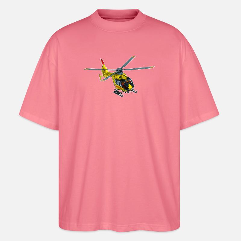 Rettungs Hubschrauber, Helicopter - Stanley/Stella Oversized Unisex Bio T-Shirt Blaster 2.0 - Pink