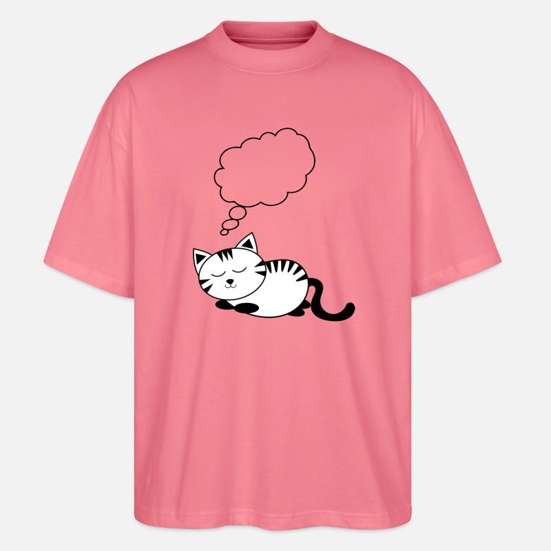 Katze KätzchenTier Comic personalisierbar Geschenk - Stanley/Stella Oversized Unisex Bio T-Shirt Blaster 2.0 - Pink 