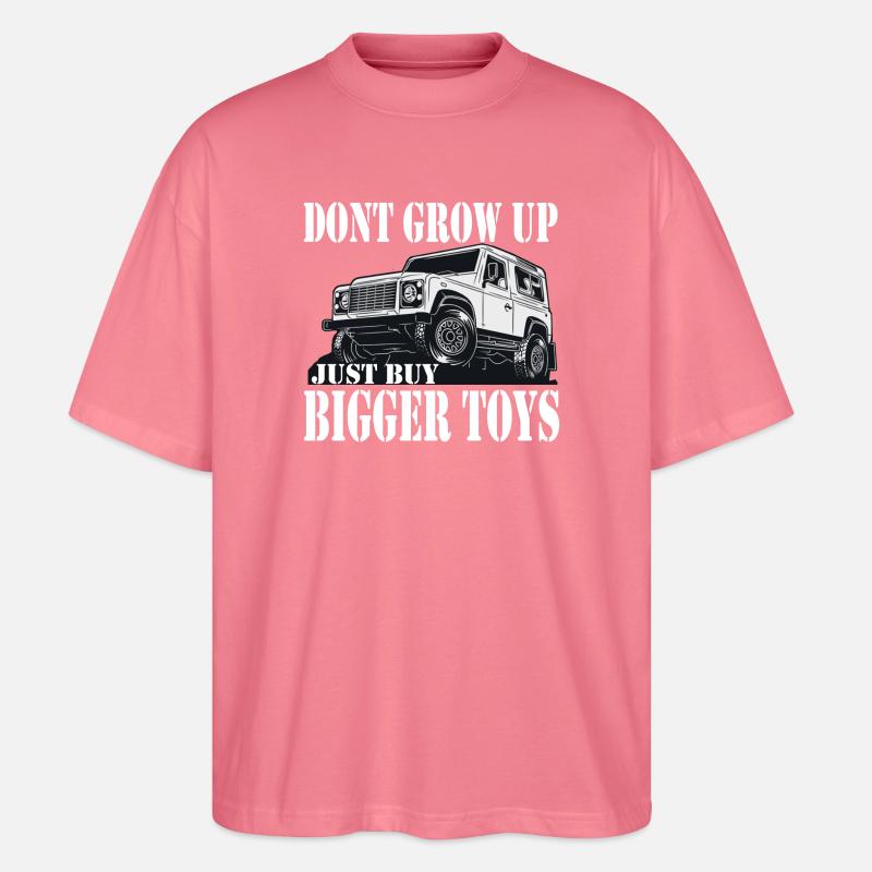 Defender Land-Rover Geschenk Gift - Stanley/Stella Oversized Unisex Bio T-Shirt Blaster 2.0 - Pink 