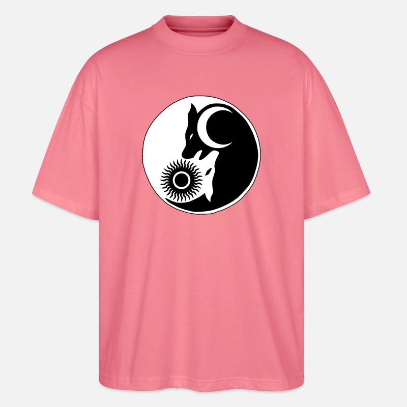 Wolf Yin Yang - Stanley/Stella Oversized Unisex Bio T-Shirt Blaster 2.0 - Pink