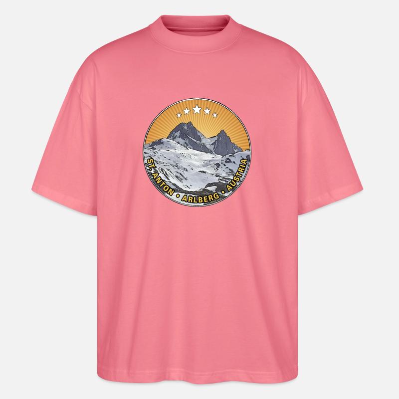 St Anton | Arlberg | Austria - Stanley/Stella Oversized Unisex Bio T-Shirt Blaster 2.0 - Pink 