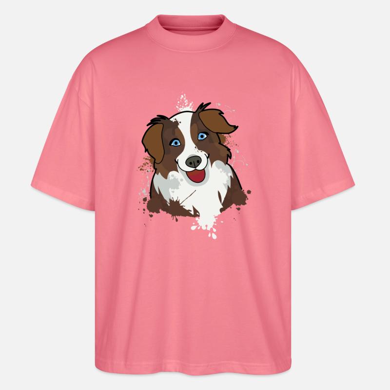 Australian Shepherd - Stanley/Stella Oversized Unisex Bio T-Shirt Blaster 2.0 - Pink 