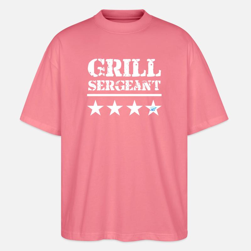 Grill Sergeant - BBQ King - Stanley/Stella Oversized Unisex Bio T-Shirt Blaster 2.0 - Pink 