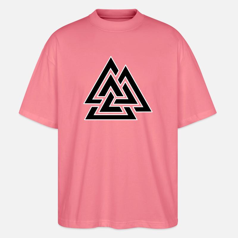Triangular intertwined pattern - Stanley/Stella Oversized Unisex Organic T-shirt Blaster 2.0 - pink joy 