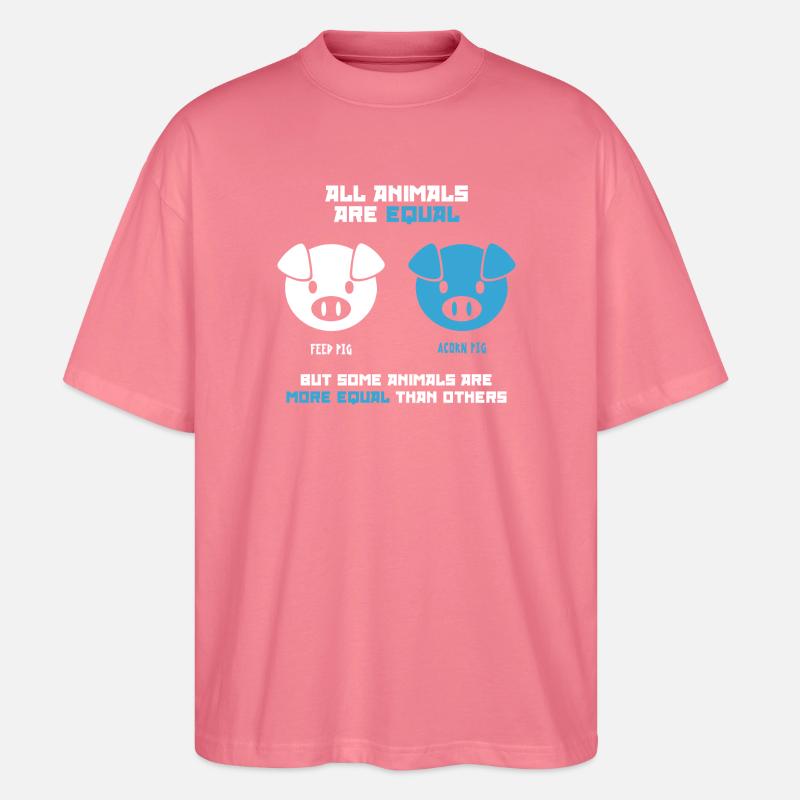 Futterschwein, Eichelschwein (dunkel) - Stanley/Stella Oversized Unisex Bio T-Shirt Blaster 2.0 - Pink 
