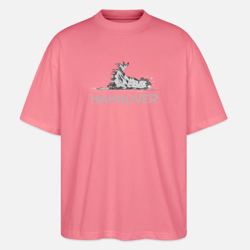 Hahnover - zerrupfter Hahn, grau - Stanley/Stella Oversized Unisex Bio T-Shirt Blaster 2.0 - Pink 