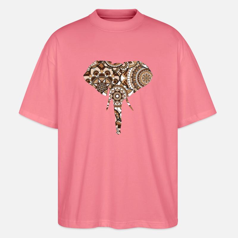 Elefantenmuster - Stanley/Stella Oversized Unisex Bio T-Shirt Blaster 2.0 - Pink 
