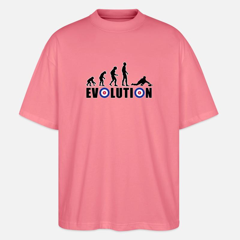 EVOLUTION CURLING Eisstockschießen Geschenk Winter - Stanley/Stella Oversized Unisex Bio T-Shirt Blaster 2.0 - Pink 