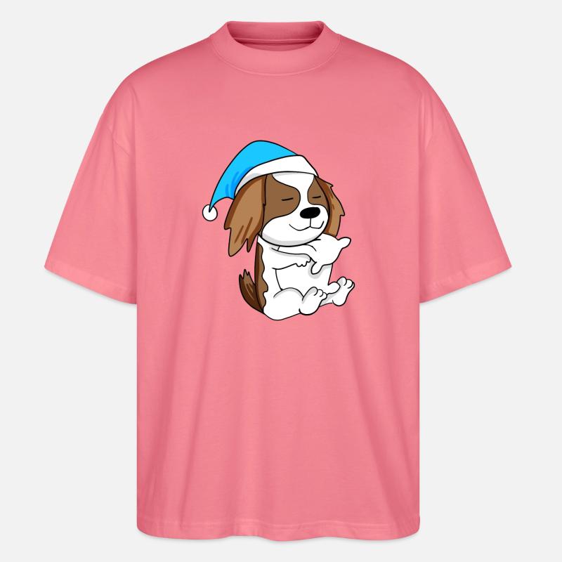 Hund Hunderasse Charles Spaniel - Stanley/Stella Oversized Unisex Bio T-Shirt Blaster 2.0 - Pink