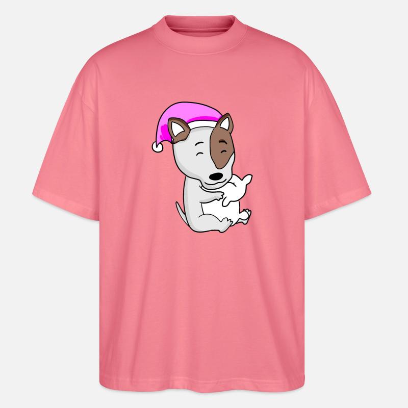 Hund Hunderasse Bullterrier - Stanley/Stella Oversized Unisex Bio T-Shirt Blaster 2.0 - Pink 