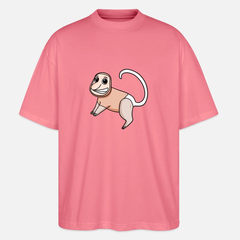 Proboscis Monkey Monkey Monkey - Stanley/Stella Oversized Unisex Organic T-shirt Blaster 2.0 - pink joy 