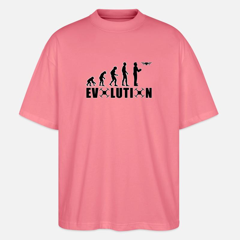 EVOLUTION DROHNE Geschenk Bodenpilot Fliegen - Stanley/Stella Oversized Unisex Bio T-Shirt Blaster 2.0 - Pink 