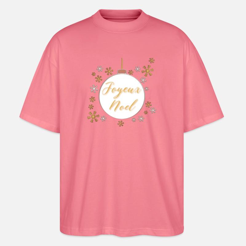 Weihnachtskugel "Frohe Weihnachten" - Stanley/Stella Oversized Unisex Bio T-Shirt Blaster 2.0 - Pink 