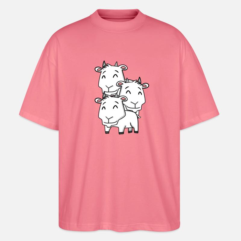 Chèvres mignonnes - Chèvre - T-shirt bio Blaster 2.0 coupe oversize Stanley/Stella Unisexe - rose 