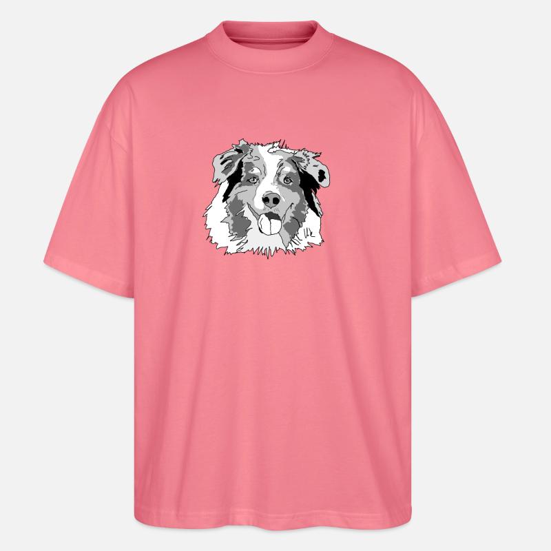 Australian Shepherd - Stanley/Stella Oversized Unisex Bio T-Shirt Blaster 2.0 - Pink 