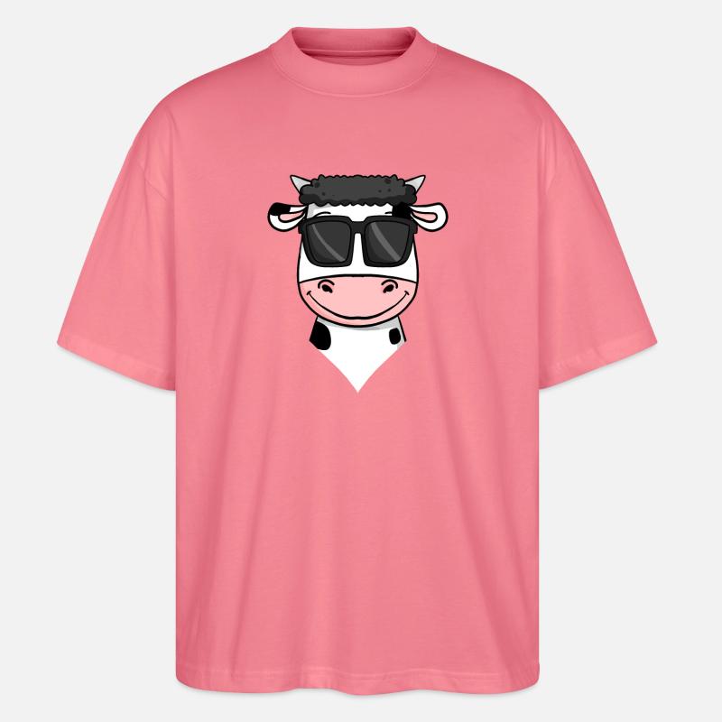 Kuh mit Sonnenbrille - Stanley/Stella Oversized Unisex Bio T-Shirt Blaster 2.0 - Pink 