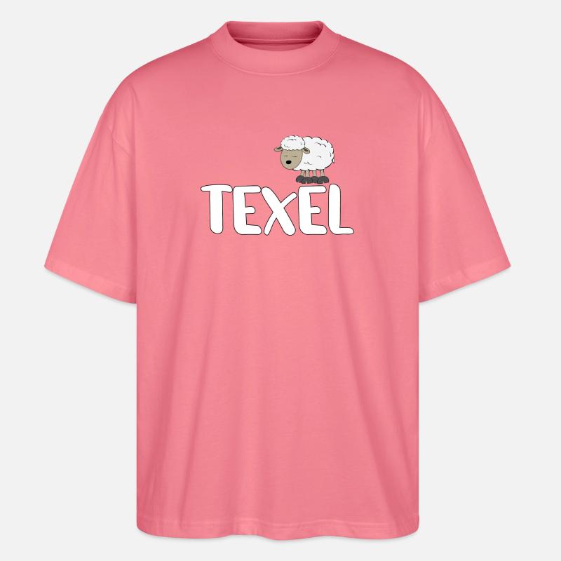 Schaf Texel (bunte Version) - Stanley/Stella Oversized Unisex Bio T-Shirt Blaster 2.0 - Pink