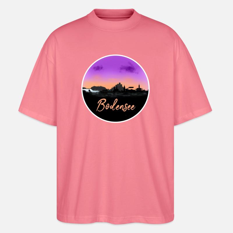 Bodensee Fineline Skyline - Stanley/Stella Oversized Unisex Bio T-Shirt Blaster 2.0 - Pink 