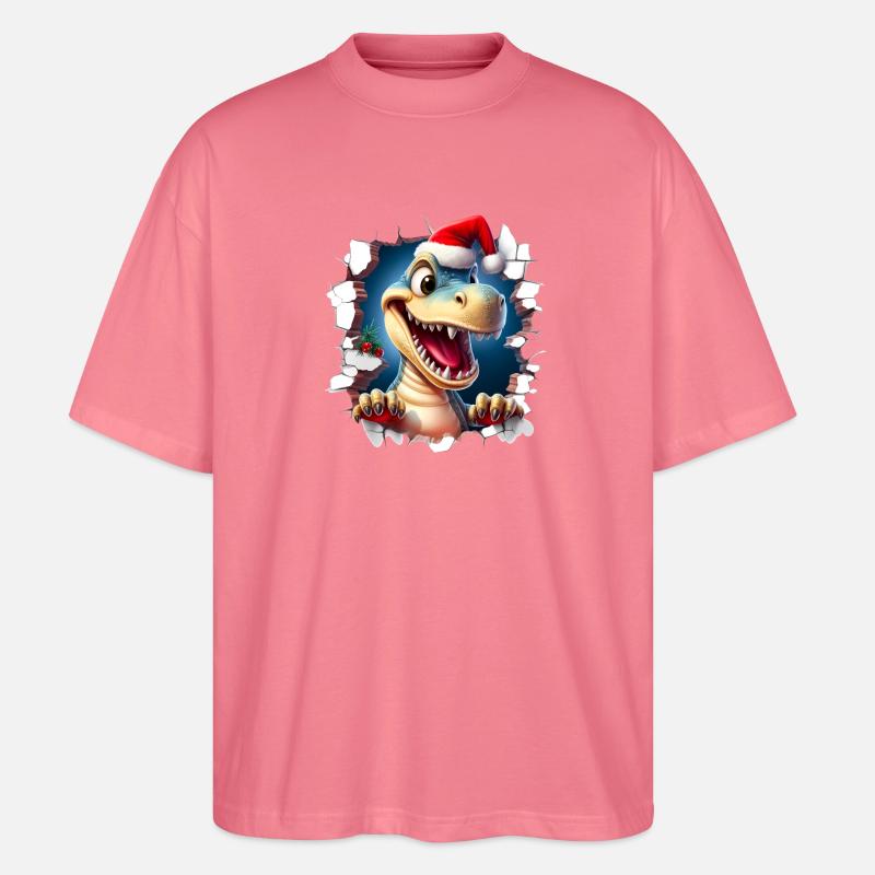 Dino Weihnachtsdurchbruch - Stanley/Stella Oversized Unisex Bio T-Shirt Blaster 2.0 - Pink 