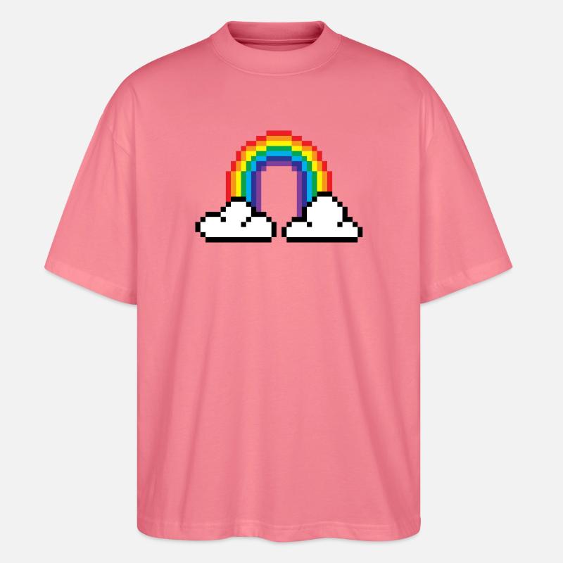 Pixel Regenbogen - Stanley/Stella Oversized Unisex Bio T-Shirt Blaster 2.0 - Pink 