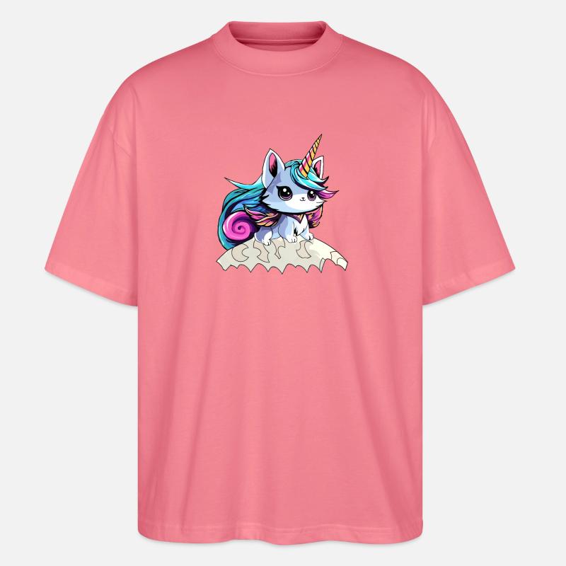 Fee Einhorn Katze - Stanley/Stella Oversized Unisex Bio T-Shirt Blaster 2.0 - Pink 