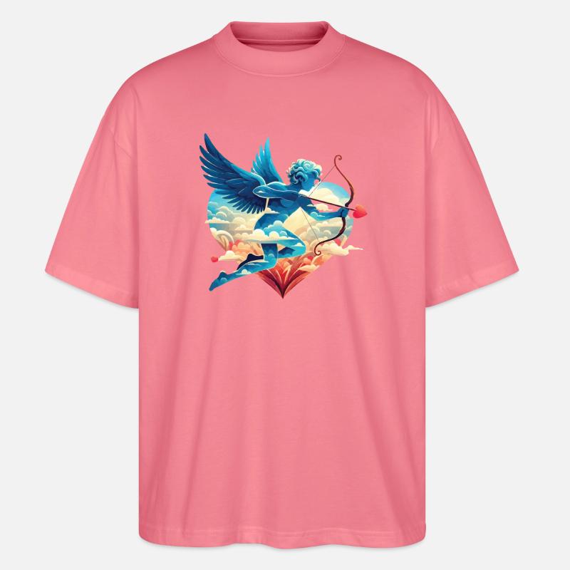Cupidon céleste aux ailes rêveuses - T-shirt bio Blaster 2.0 coupe oversize Stanley/Stella Unisexe - rose 