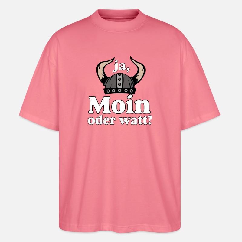 Ja Moin oder Watt? Nordisch Humor - Stanley/Stella Oversized Unisex Bio T-Shirt Blaster 2.0 - Pink 