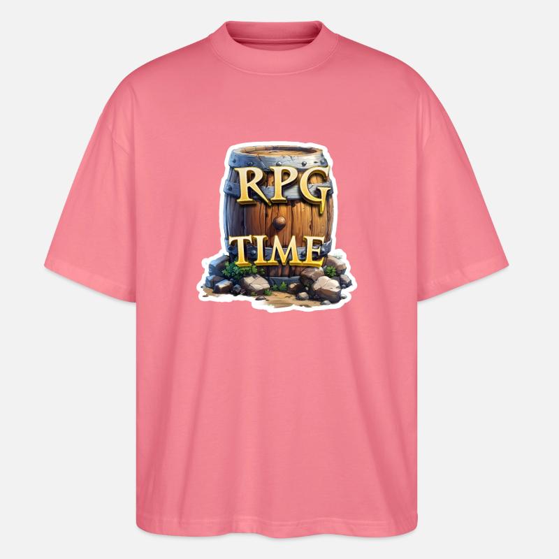 RPG Time Rollenspiel Fass mit Bier - Stanley/Stella Oversized Unisex Bio T-Shirt Blaster 2.0 - Pink