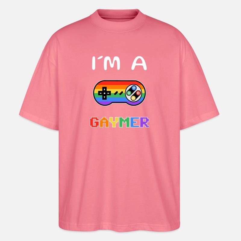 Pride-Gaming Controller Motiv - Stanley/Stella Oversized Unisex Bio T-Shirt Blaster 2.0 - Pink 