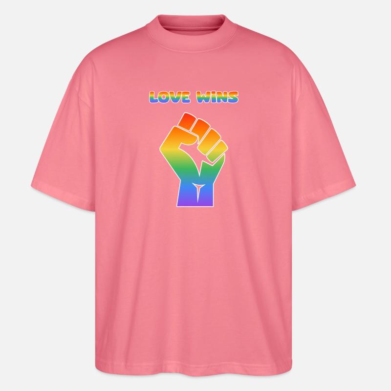 Regenbogenfaust – Liebe gewinnt - Stanley/Stella Oversized Unisex Bio T-Shirt Blaster 2.0 - Pink 