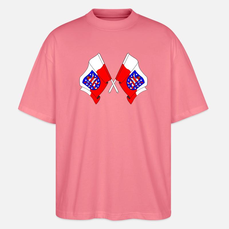 Deux drapeaux traversent la Thuringe - T-shirt bio Blaster 2.0 coupe oversize Stanley/Stella Unisexe - rose 