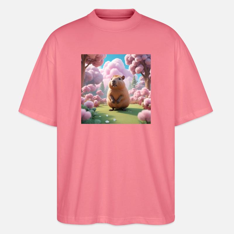 Capybara - Stanley/Stella Oversized Unisex Bio T-Shirt Blaster 2.0 - Pink 