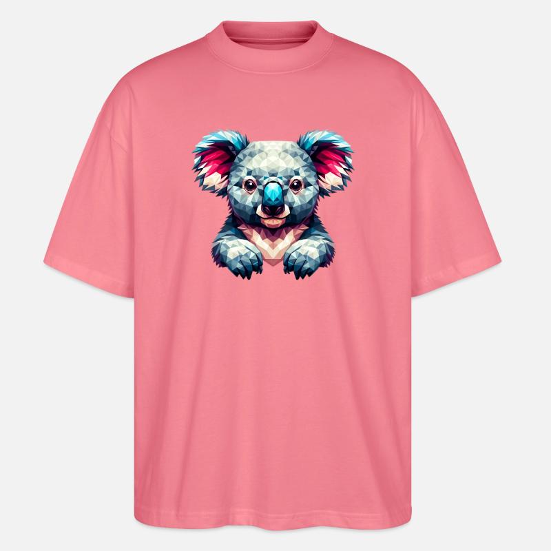 Polygonaler Koala - Stanley/Stella Oversized Unisex Bio T-Shirt Blaster 2.0 - Pink 