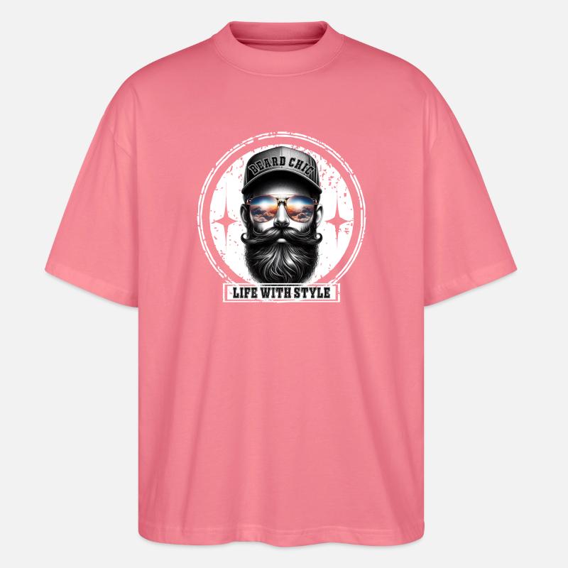 Beard Chic Crépuscule - Stanley/Stella Oversized Unisex Bio T-Shirt Blaster 2.0 - Pink 