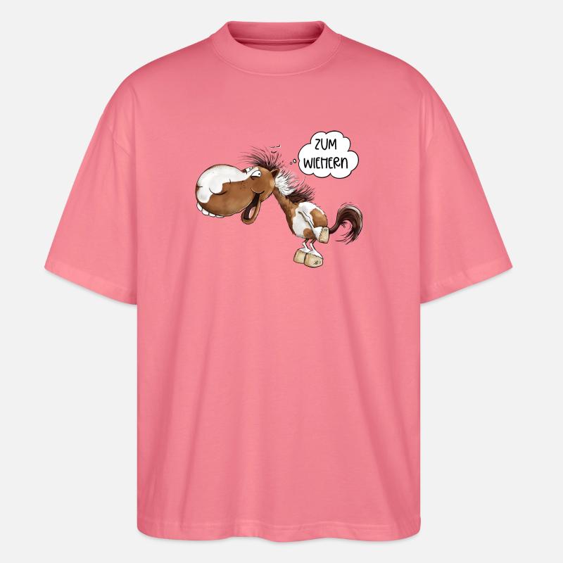 Zum Wiehern Pferd Schecke Lustiges Pferd - Stanley/Stella Oversized Unisex Bio T-Shirt Blaster 2.0 - Pink 